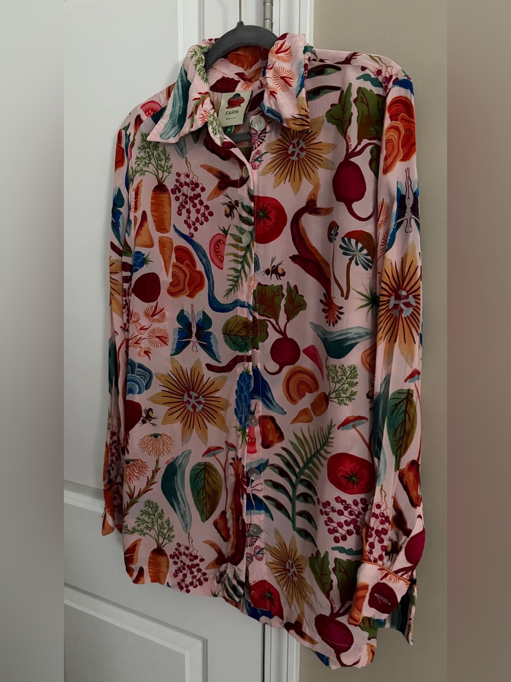 FARM Rio Multicolor Botanical Silk Button-Up